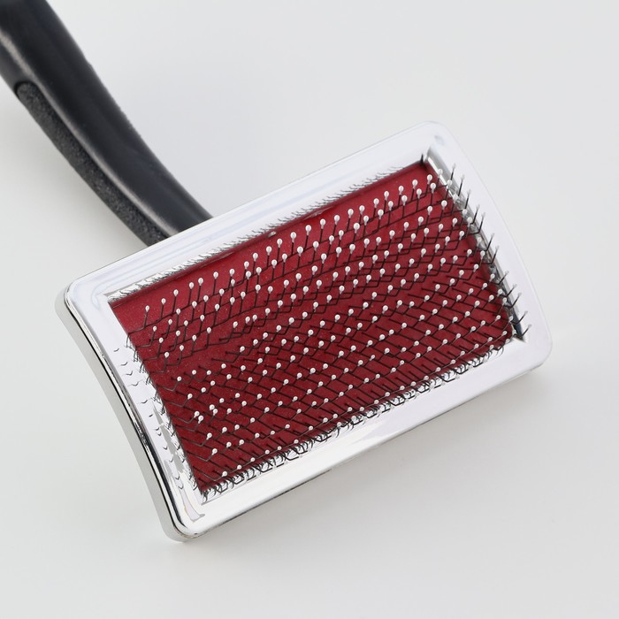 Щётка - пуходёрка для среднешерстных животных, с каплями, 85 х 46 мм, черная Щётка - пуходёрка для среднешерстных животных, с каплями, 85 х 46 мм, черная