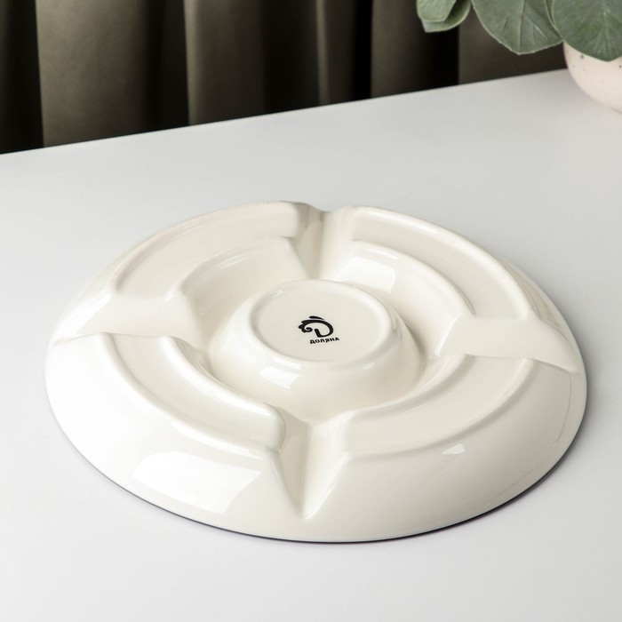 Менажница 5 ячеек Доляна &laquo;Тропики&raquo;, d=26 см, цвет белый