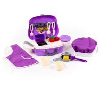 Набор детской посуды, в чемоданчике на колёсиках, 21 элемент Набор детской посуды, в чемоданчике на колёсиках, 21 элемент