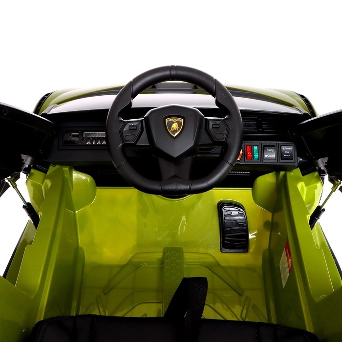 Электромобиль Lamborghini SIAN, EVA колёса, кожаное сидение, цвет зелёный