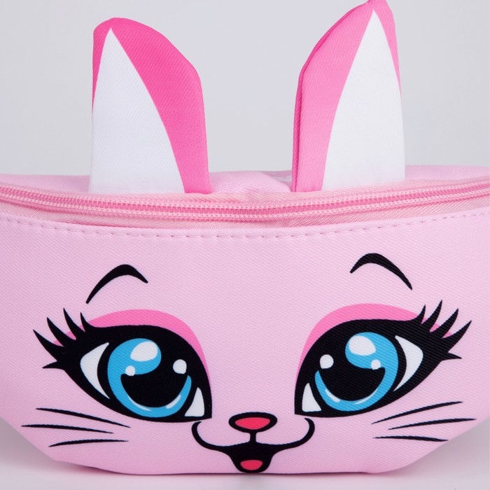 Сумка поясная детская для девочки Сумка поясная детская для девочки "Кошечка", 31 х см, отдел на молнии, цвет красный