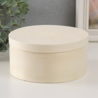 Шкатулка дерево под роспись круглая "Тонкий лист" 16,5х16,5х7,8 см Шкатулка дерево под роспись круглая "Тонкий лист" 16,5х16,5х7,8 см