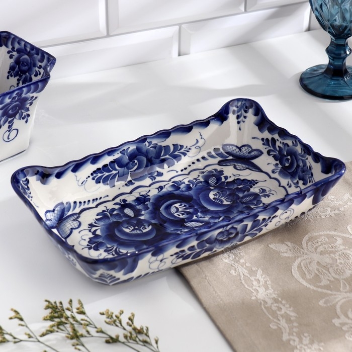 Блюдо под заливное, гжель Блюдо под заливное, гжель