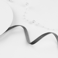 Лента бархатная, 6 мм, 18 &plusmn; 1 м, цвет серый №63