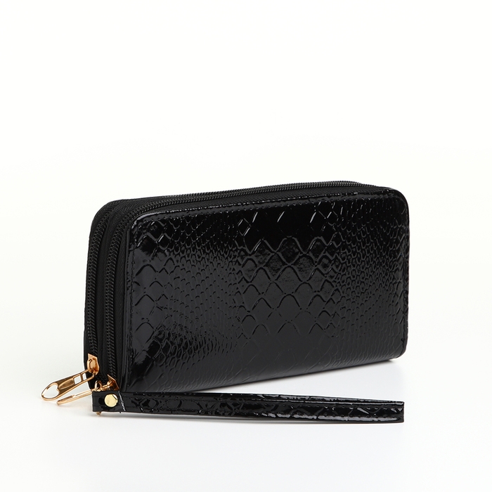 Кошелёк женский на молниях, цвет чёрный Кошелёк женский на молниях, цвет чёрный