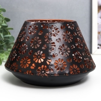 Подсвечник металл на 1 свечу "Ромашки" чёрный с золотом 11,5х17х17 см Подсвечник металл на 1 свечу "Ромашки" чёрный с золотом 11,5х17х17 см