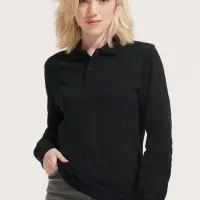 Рубашка поло унисекс с длинным рукавом Planet LSL, темно-зеленая, размер S