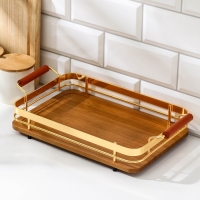 Поднос Ferra, 30×20 см, цвет коричнево-золотой Поднос Ferra, 30×20 см, цвет коричнево-золотой