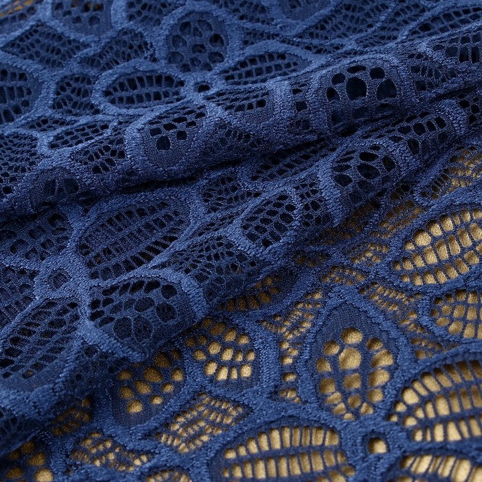 Кружевная эластичная ткань, 180 мм × 2,7 ± 0,5 м, цвет синий Кружевная эластичная ткань, 180 мм × 2,7 ± 0,5 м, цвет синий