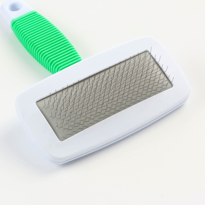 Пуходерка Пуходерка "Риф" без капель большая, резиновая ручка, 12 х 15 см, зелёно-белая