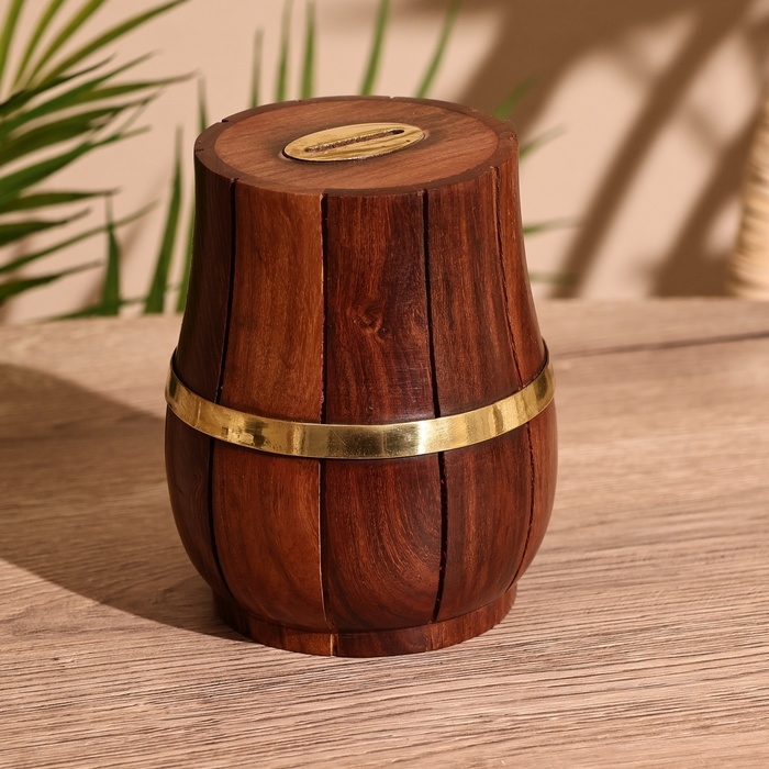 Копилка Копилка "Бочка" 10х10х12 см, манговое дерево