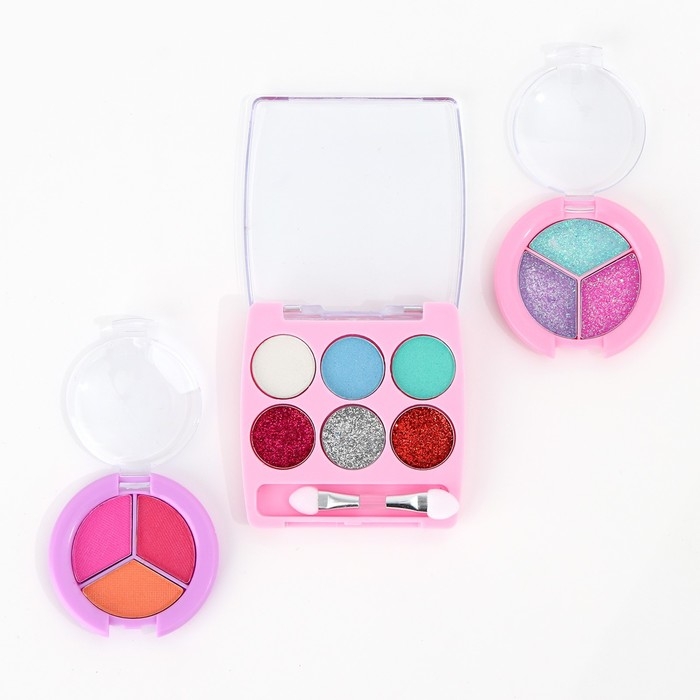 Набор детской косметики в чемодане &laquo;Самой красивой&raquo;, тени, резинки для волос, блески для губ, глиттер, лаки для ногтей, наклейки, пилочка, расчёска, кисти, косметичка