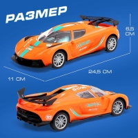 Машина радиоуправляемая «Жажда гонок», работает от аккумулятора, цвет оранжевый Машина радиоуправляемая «Жажда гонок», работает от аккумулятора, цвет оранжевый