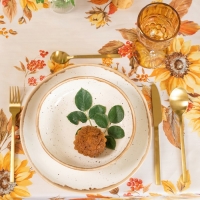 Скатерть Доляна "Подсолнухи" 145х180 см, 100% п/э