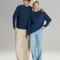 Футболка оверсайз с двойным рукавом Kosmos, темно-синяя, размер XS/S