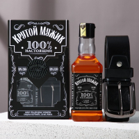 Новогодний подарочный набор косметики &laquo;Крутой мужик&raquo;, гель для душа во флаконе виски 250 мл и ремень, аромат сандала и бергамота, Новый Год