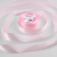 Лента атласная, 25 мм &times; 23 &plusmn; 1 м, цвет пастельно-розовый №43