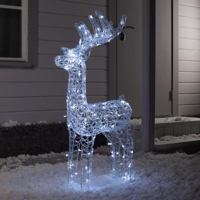Светодиодная фигура &laquo;Кружевной олень&raquo; 60 &times; 105 &times; 18 см, металл, 31 В, мерцание, свечение белое