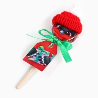 Леденец на палочке новогодний &laquo;Снегирь&raquo;, со вкусом клубники