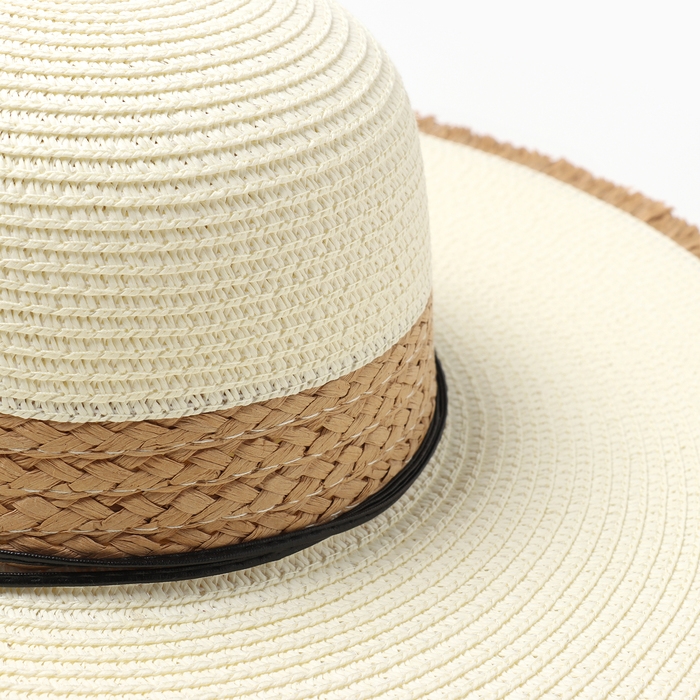 Шляпа женская MINAKU,цв.белый , р-р 58 Шляпа женская MINAKU,цв.белый , р-р 58