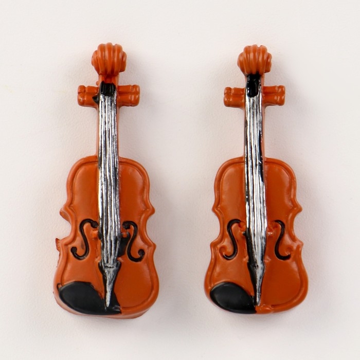 Миниатюра кукольная &laquo;Скрипка&raquo;, набор 2 шт., размер 1 шт. &mdash; 1,3 &times; 0,5 &times; 3,5 см