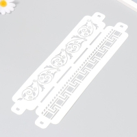 Трафарет бордюрный пластиковый "Узоры" пластик, 11х32 см Трафарет бордюрный пластиковый "Узоры" пластик, 11х32 см