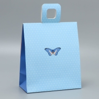 Пакет подарочный с формовым клапаном, упаковка, &laquo;Цветы&raquo;, 23 х 27 х 11.5 см