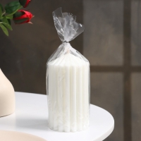 Свеча-цилиндр с ребрами, 7х13 см., белая, 24 ч