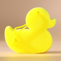 Детская мочалка для тела в форме утки, жёлтая, Новый Год Детская мочалка для тела в форме утки, жёлтая, Новый Год
