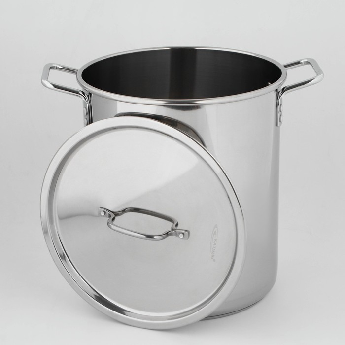 Кастрюля &laquo;Общепит&raquo;, 20 л, d=30 см, h=33 см, металлическая крышка, с теплораспределительным дном, индукция