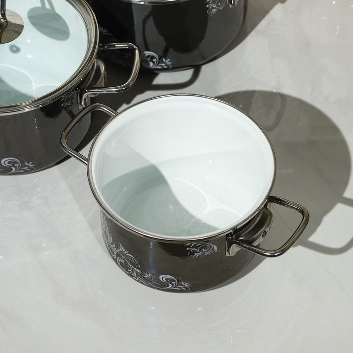 Набор эмалированных кастрюль Iseberg, 3 предмета: 2 л, 3 л, 4 л, индукция Набор эмалированных кастрюль Iseberg, 3 предмета: 2 л, 3 л, 4 л, индукция