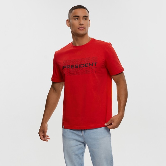 Футболка President, размер XS, цвет красный Футболка President, размер XS, цвет красный