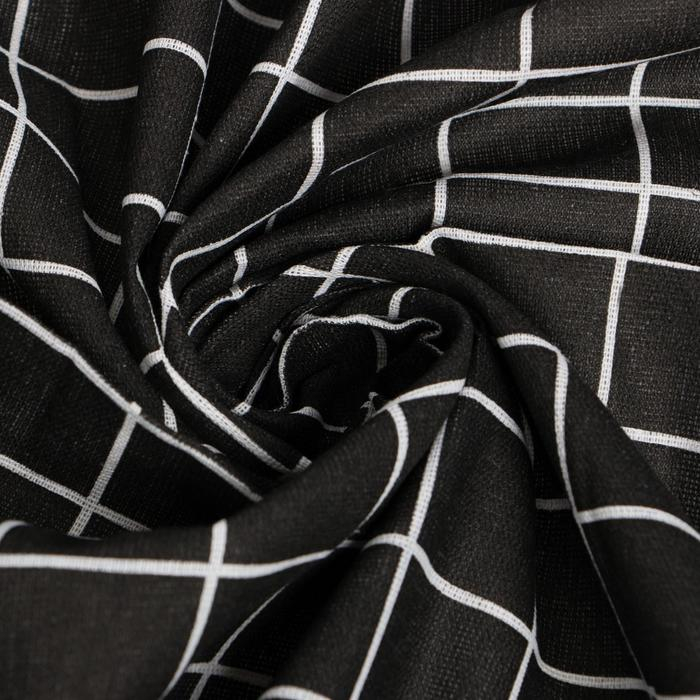 Скатерть Доляна "Клетка"цв.черный 145х145&plusmn;3см,100%пэ, рогожка 130 гр/м