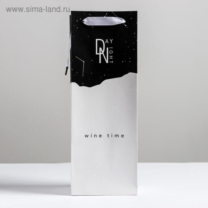 Пакет подарочный ламинированный под бутылку, упаковка, &laquo;Wine time&raquo;, 13 x 36 x 10 см