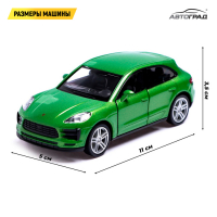 Машина металлическая PORSCHE MACAN S, 1:32, открываются двери, инерция, цвет зелёный