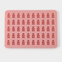 Форма для мармелада Доляна &laquo;Сладкие мишки&raquo;, силикон, 18,8&times;13,8 см, 50 ячеек (1,8&times;1,1 см), цвет МИКС