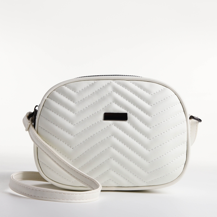 Сумка женская кросс-боди на молнии, цвет белый Сумка женская кросс-боди на молнии, цвет белый