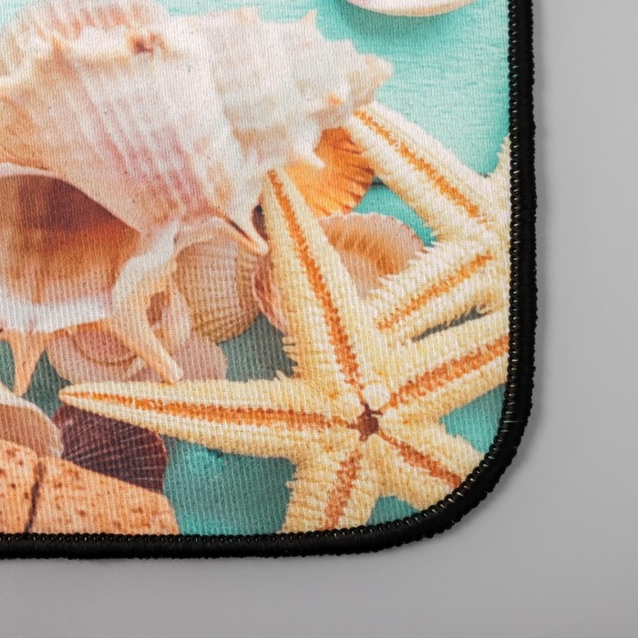 Набор ковриков для ванной и туалета Доляна «Ракушки», 2 шт: 40×45, 45×75 см Набор ковриков для ванной и туалета Доляна «Ракушки», 2 шт: 40×45, 45×75 см