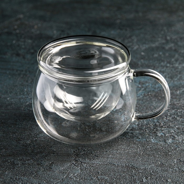 Кружка стеклянная для заваривания со стеклянным ситом «Лоран», 300 мл, 13×9×8,5 см Кружка стеклянная для заваривания со стеклянным ситом «Лоран», 300 мл, 13×9×8,5 см