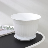 Горшок для цветов с поддоном &laquo;Ангара&raquo;, 2.5 л, пластиковый, белый