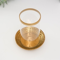 Подсвечник керамика, стекло на 1 свечу "Моро" d=8 см золото 12х12х17,2 см Подсвечник керамика, стекло на 1 свечу "Моро" d=8 см золото 12х12х17,2 см