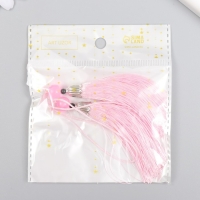 Декор для творчества текстиль "Кисть с бусинкой" нежно-розовый набор 2 шт 10х1 см Декор для творчества текстиль "Кисть с бусинкой" нежно-розовый набор 2 шт 10х1 см