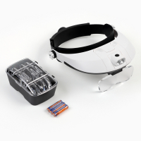 Лупа налобная 1-3.5х бинокулярная, с подсветкой, 5 линз в комплекте Лупа налобная 1-3.5х бинокулярная, с подсветкой, 5 линз в комплекте