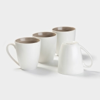 Набор кружек Доляна &laquo;Палитра&raquo;, 350 мл, фарфор, 4 шт, серый
