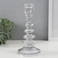 Подсвечник стекло на 1 свечу "Марсельеза" прозрачный 10,5х10,5х25 см Подсвечник стекло на 1 свечу "Марсельеза" прозрачный 10,5х10,5х25 см