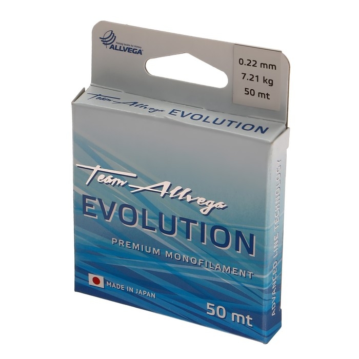 Леска монофильная ALLVEGA Evolution, диаметр 0.22 мм, тест 7.21 кг, 50 м, прозрачная Леска монофильная ALLVEGA Evolution, диаметр 0.22 мм, тест 7.21 кг, 50 м, прозрачная