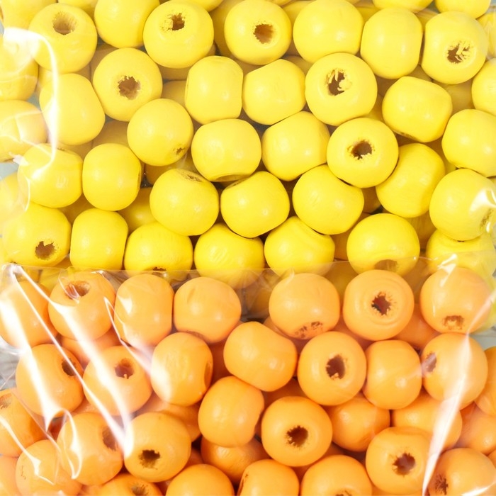 Набор бусины для творчества дерево "Солнышко" d-0,8 см, 4 цвета х 15 гр