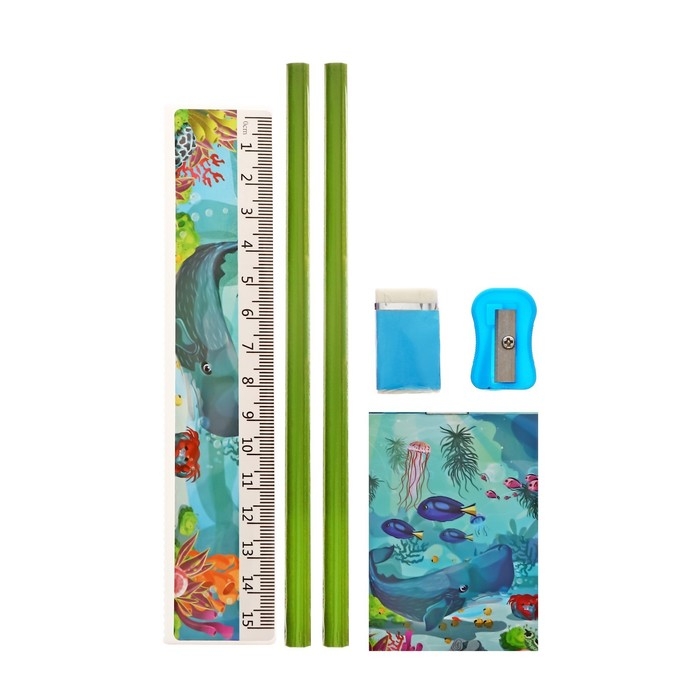 Набор настольный канцелярский, 6 предметов, Calligrata Набор настольный канцелярский, 6 предметов, Calligrata "Море"