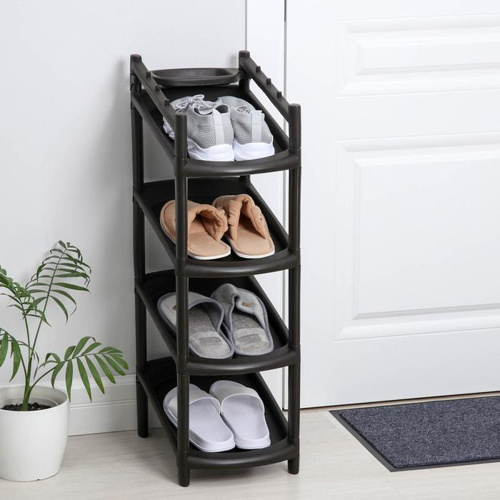 Этажерка для обуви 4-х ярусная &laquo;Узкая&raquo;, 41.5&times;25.5&times;81 см, цвет МИКС