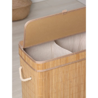 Корзина для белья Доляна «Кантри», с крышкой, 46×26×55 см, цвет бежевый Корзина для белья Доляна «Кантри», с крышкой, 46×26×55 см, цвет бежевый